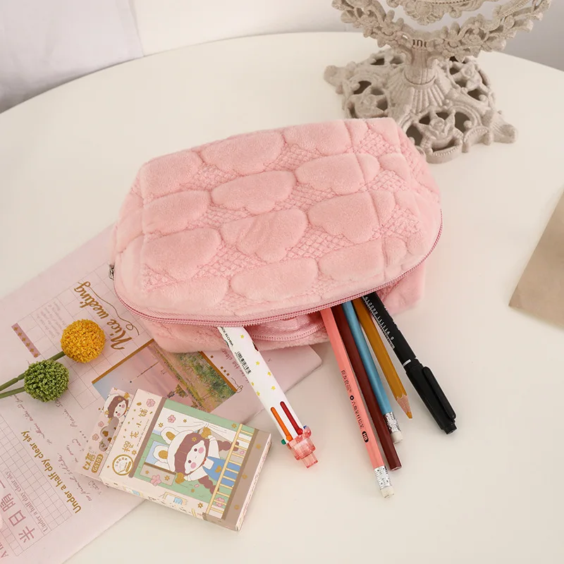 Large Capacity Travel Plush Cosmetic Storage Bag Wallet Cute Women Makeup Kits Organizer Handbag Phone Pencil Case Box Pouch Bag