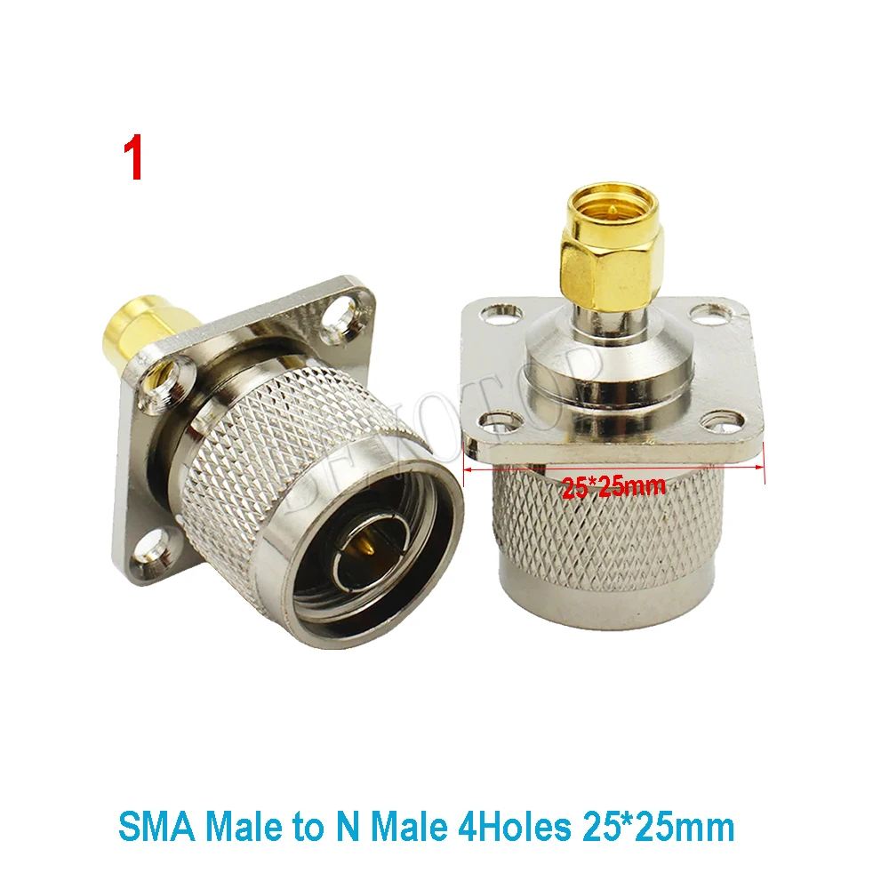 L16 N To SMA Male Female 4Hole Flange Connector N Type Male Female To SMA 4Holes Flange Chassis Panel Mount Socket New Brass