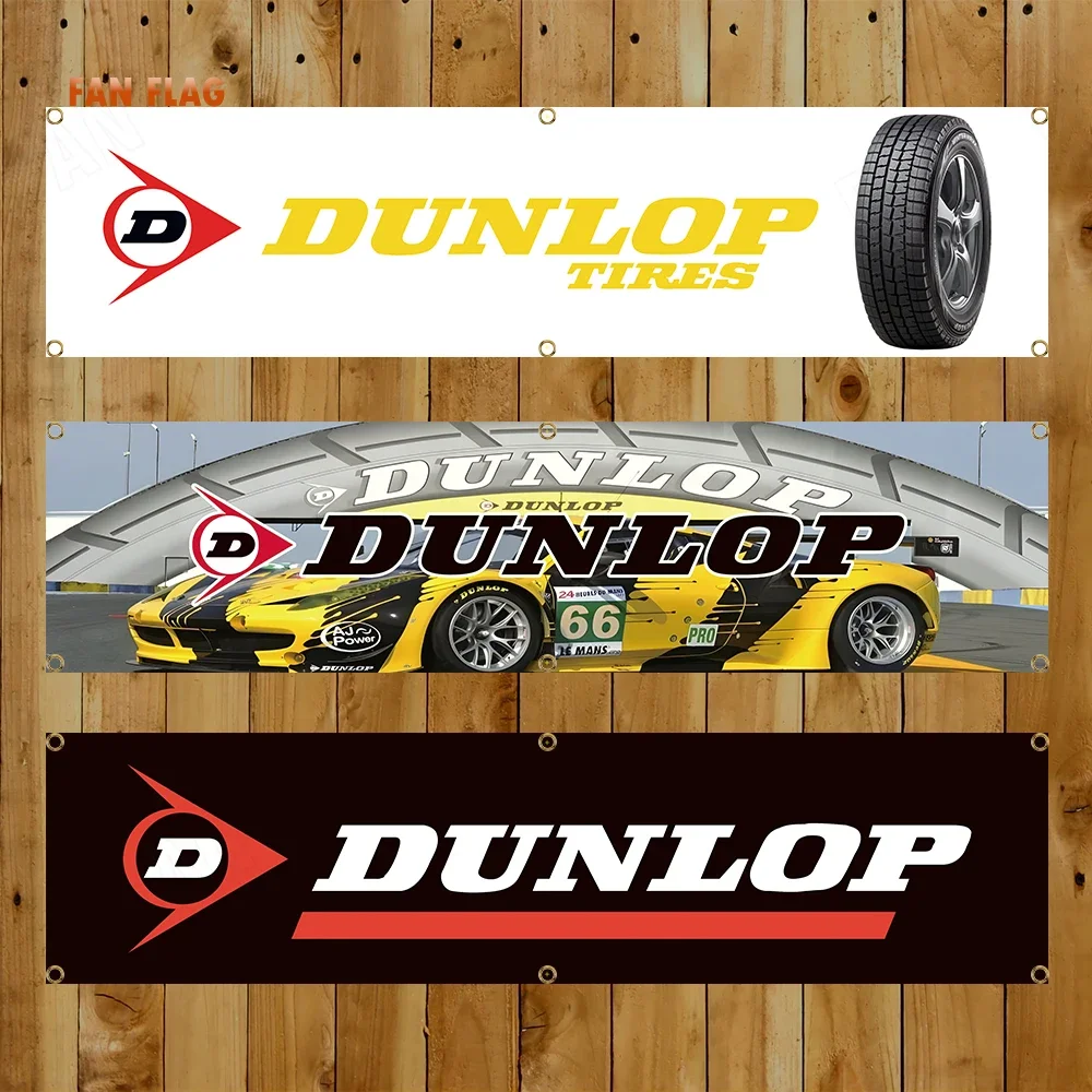 60x240cm Dunlop Auto Parts Banner Bandeira Carro Caminhão Peças de Motor Acessórios Banner Garagem Decoração Ao Ar Livre Tapeçaria Pôster