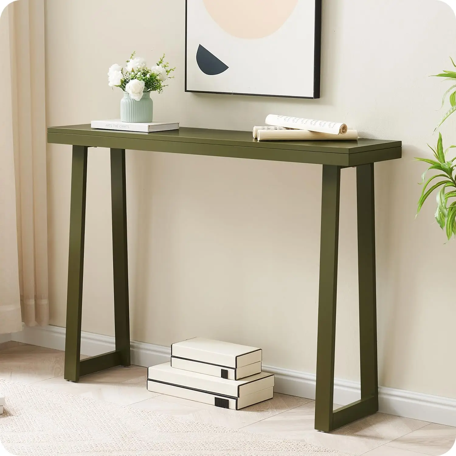 

44-Inch Narrow Console Entryway Sofa Table for Hallway Bedroom Living Room Foyer Avocado Customized