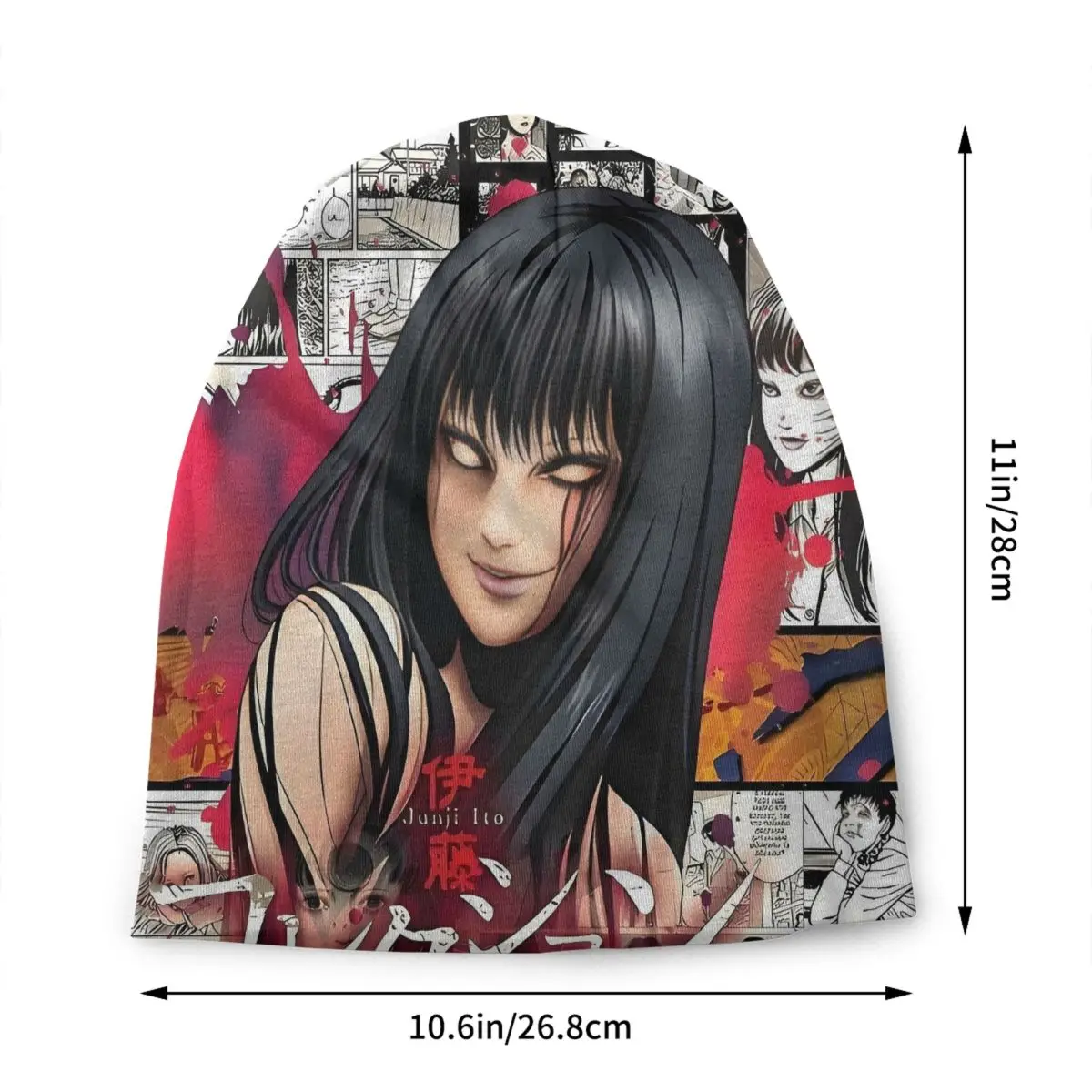 Custom Japan Horror Manga Junji Ito Beanies Caps Men Women Unisex Cool Winter Warm Knit Hat Adult Anime Bonnet Hats