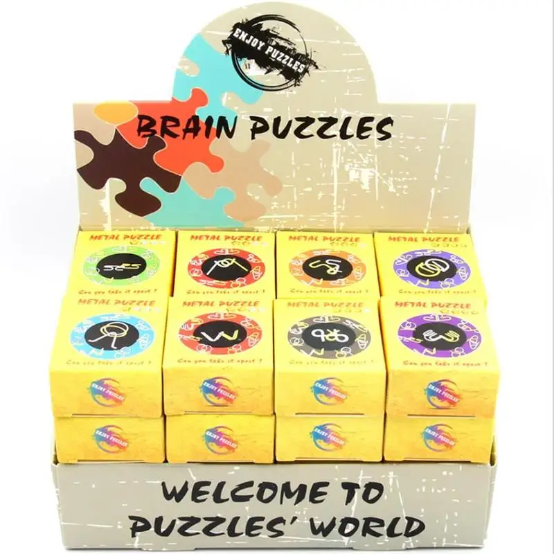 32PCS/Set Metal Wire Puzzles Magic Mind Baffling Brain Teasers Puzzle Game Gift for Adults Children