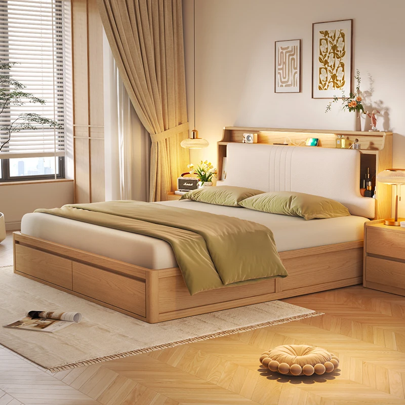 

Storage Bedroom Bed Children Modern Luxury Single Double Multifunctional Massage Bed Mobile Sleeping Muebles Trendy Furniture