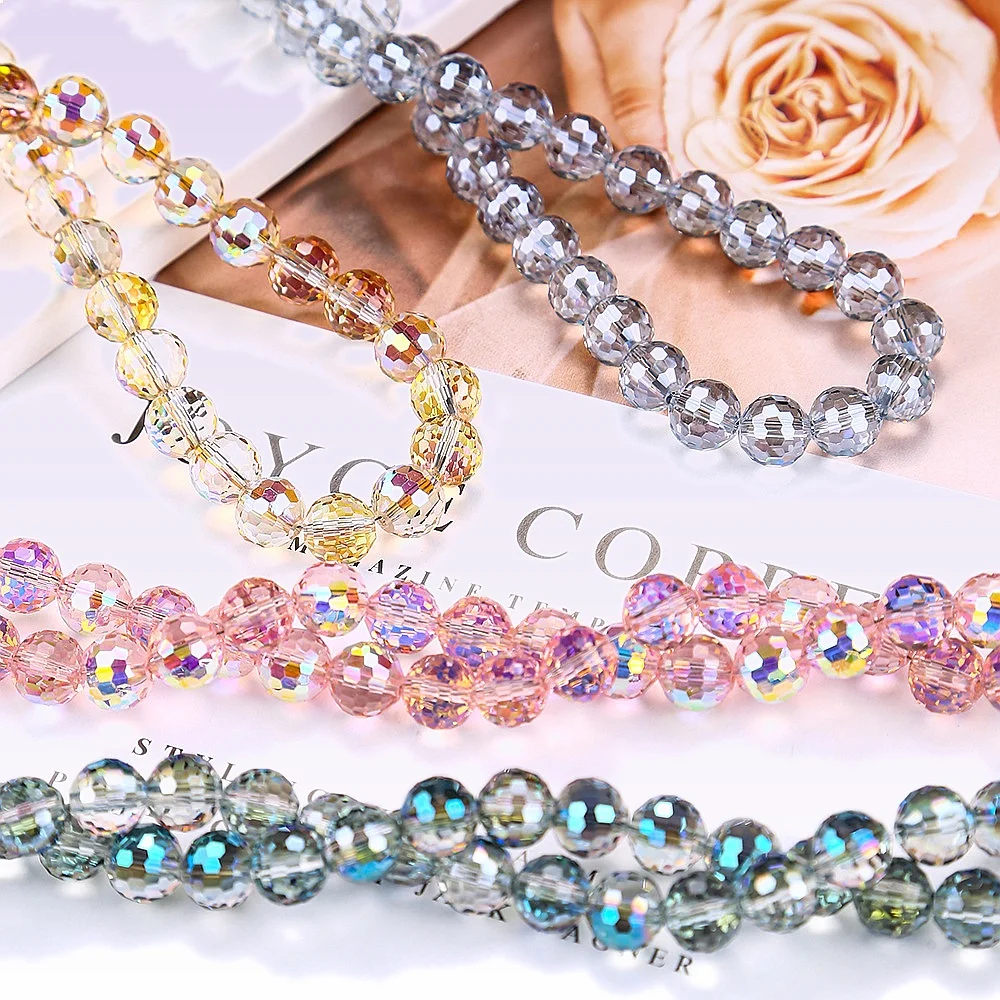 High-Quality Austrian 96-Faceted Crystal Glass Beads Burst Flash Dance Ball for DIY Jewelry Making