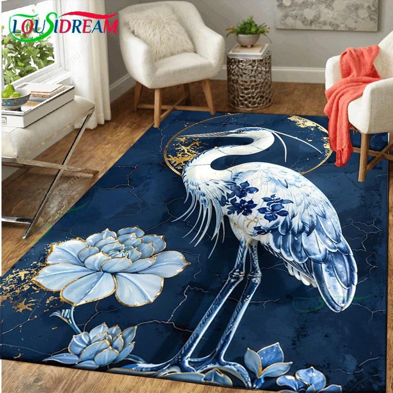 

Gold Reborn Porcelain Heron Entrance Carpets for Kitchen Floor Bedroom Rugs Decor Home Decoration Doormat Outdoor Room Foot Mats