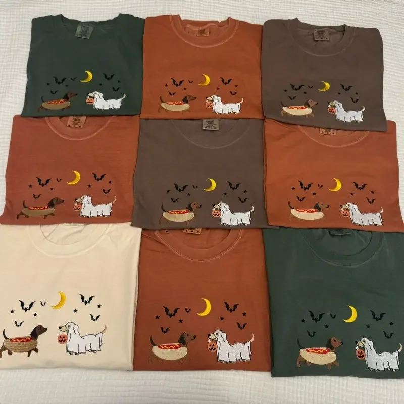 تي شيرت كلب حيوان مطرز برقبة دائرية وأكمام قصيرة للجنسين كاجوال قابل للتنفس ناعم كبير الحجم فضفاض مناسب ملابس خروج عصرية #2