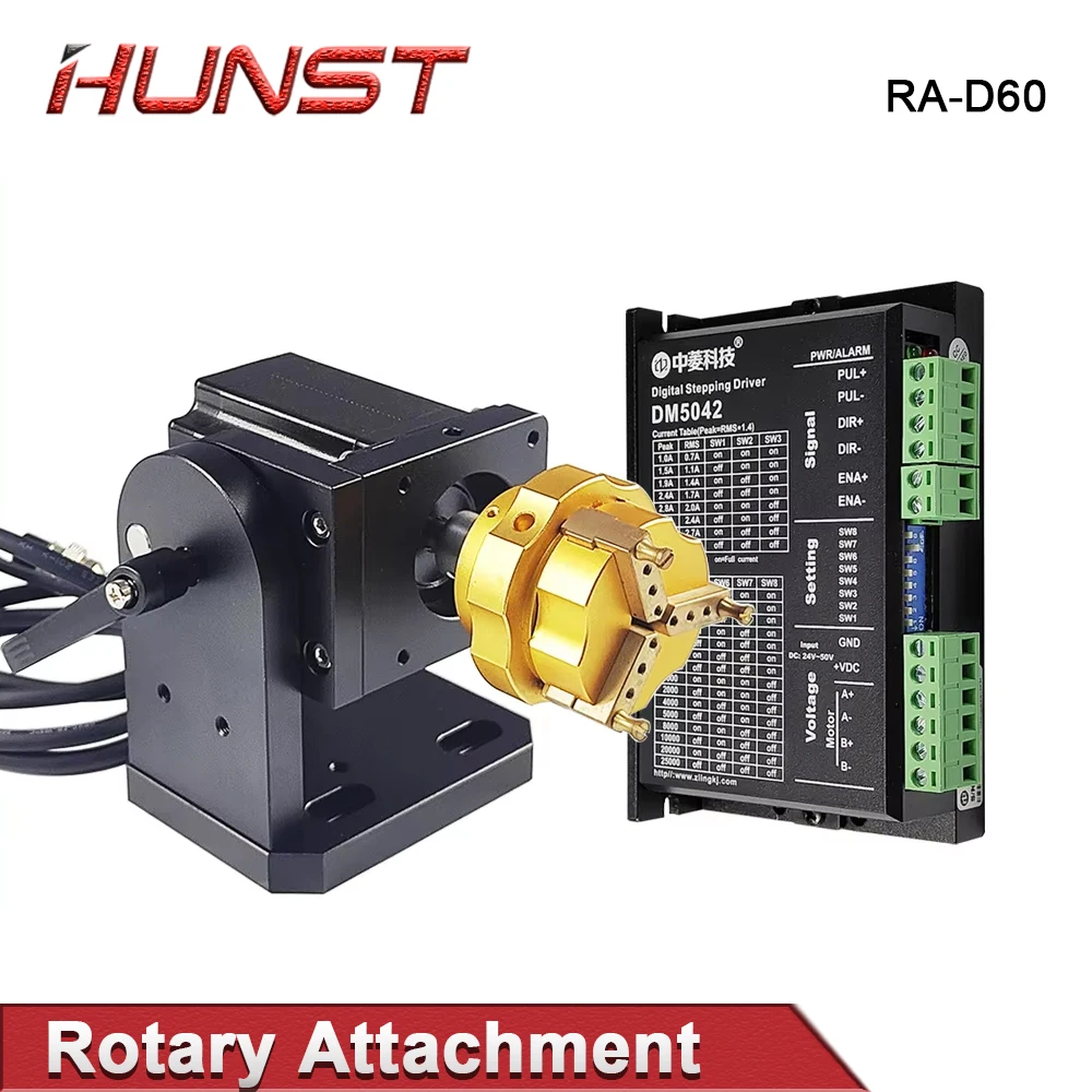 Hunst D69 D60 Laser Marking Machine Rotary Axis Chuck for Ring Bracelet Jewelry Engraving Auto Lock Rotary Attachment