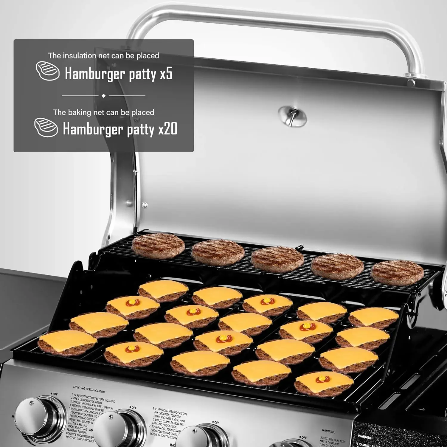 [Offre chaud, offre à durée limitée! ]Garrille à gaz, barbecue au propane de style armoire à 4 brûleurs avec brûleur latéral, acier inoxydable