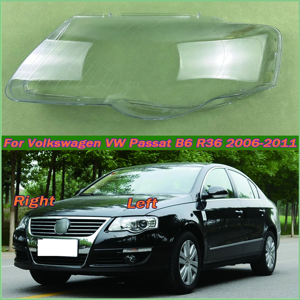 

For Volkswagen VW Passat B6 R36 2006-2011 Headlight Cover Transparent Headlamp Shell Lens Replace Original Lampshade Plexiglass