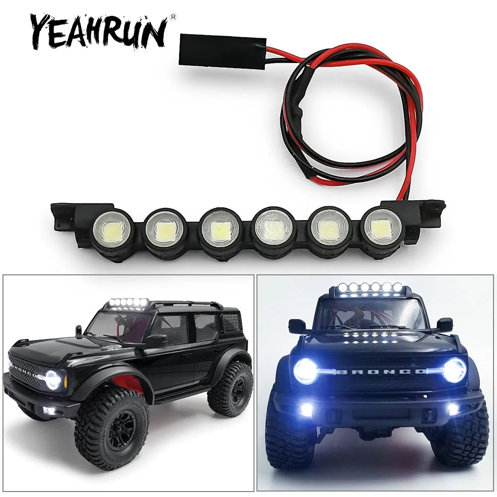 YEAHRUN Simulation Roof LED Light Group for TRX4M Bronco 1/18 RC Crawler Car Model Parts