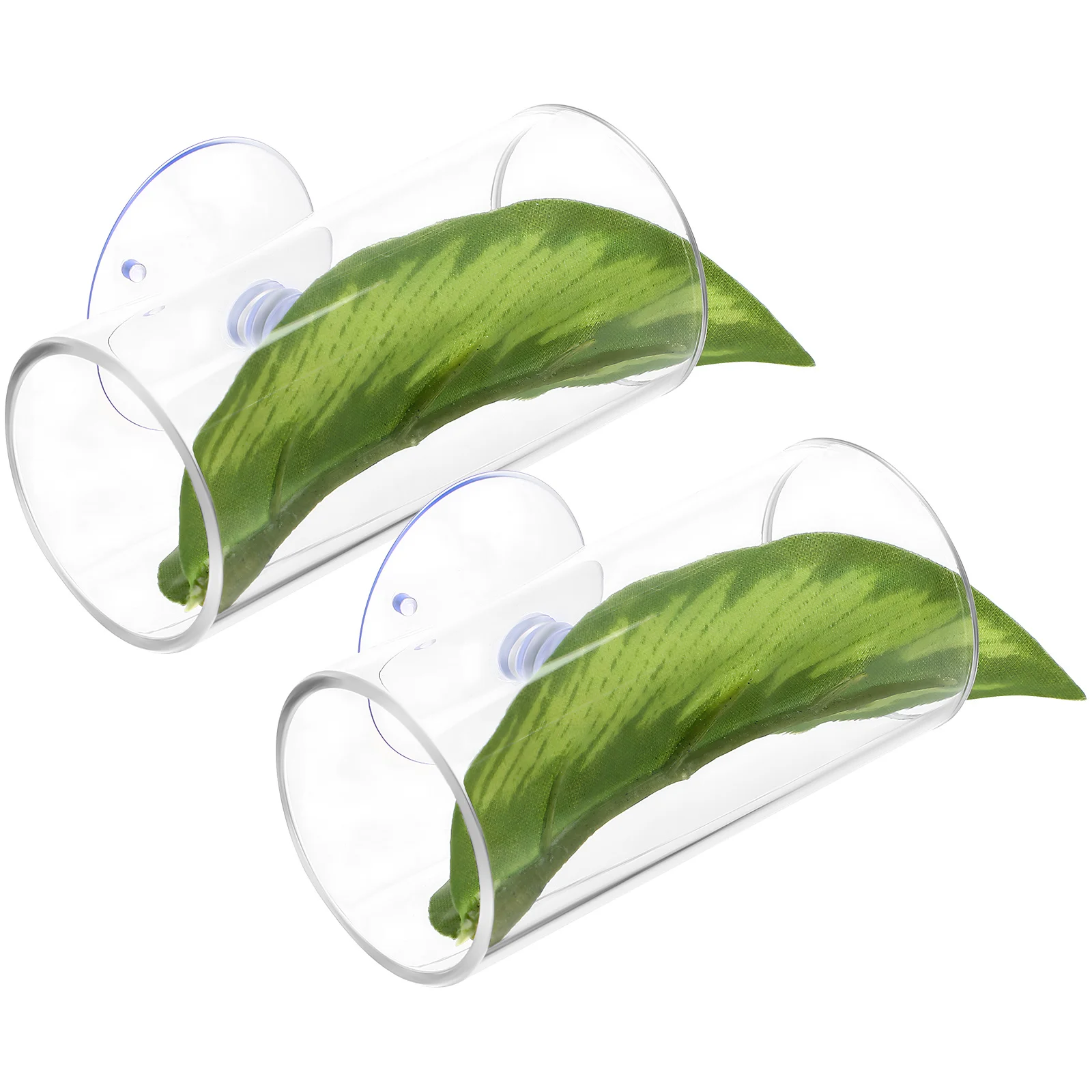 

2Pcs Clear Betta Resting Leaf Aquarium Tunnel with Suction Cups Sturdy Acrylic Fish Hideout for Betta Tank Decor Environment