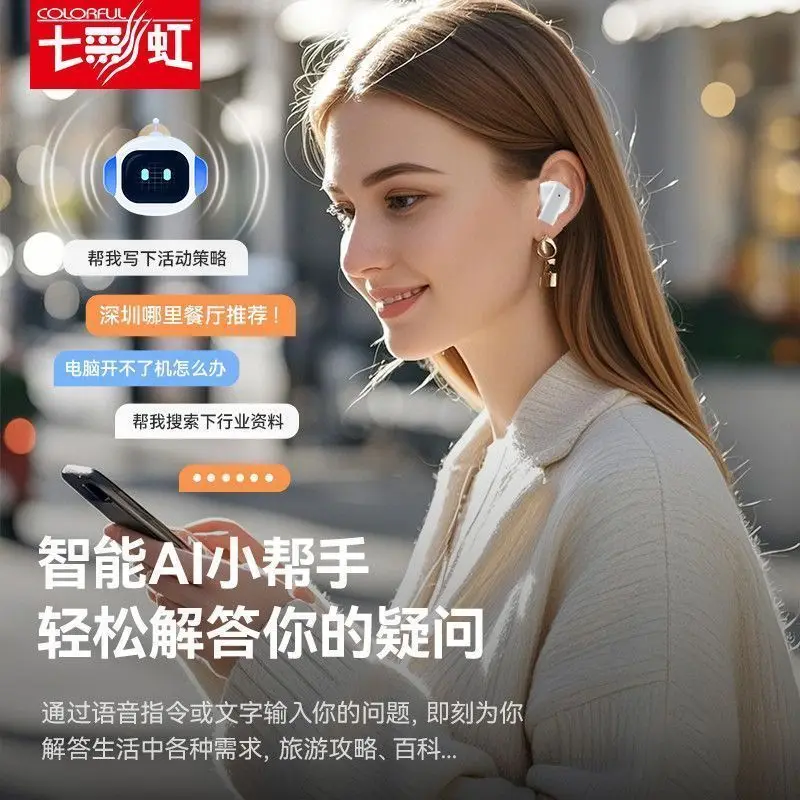 Seven Rainbow S1688Ai Smart Translation Headset Bluetooth Wireless Mini High Sound Quality Long Battery Life Noise Reduction