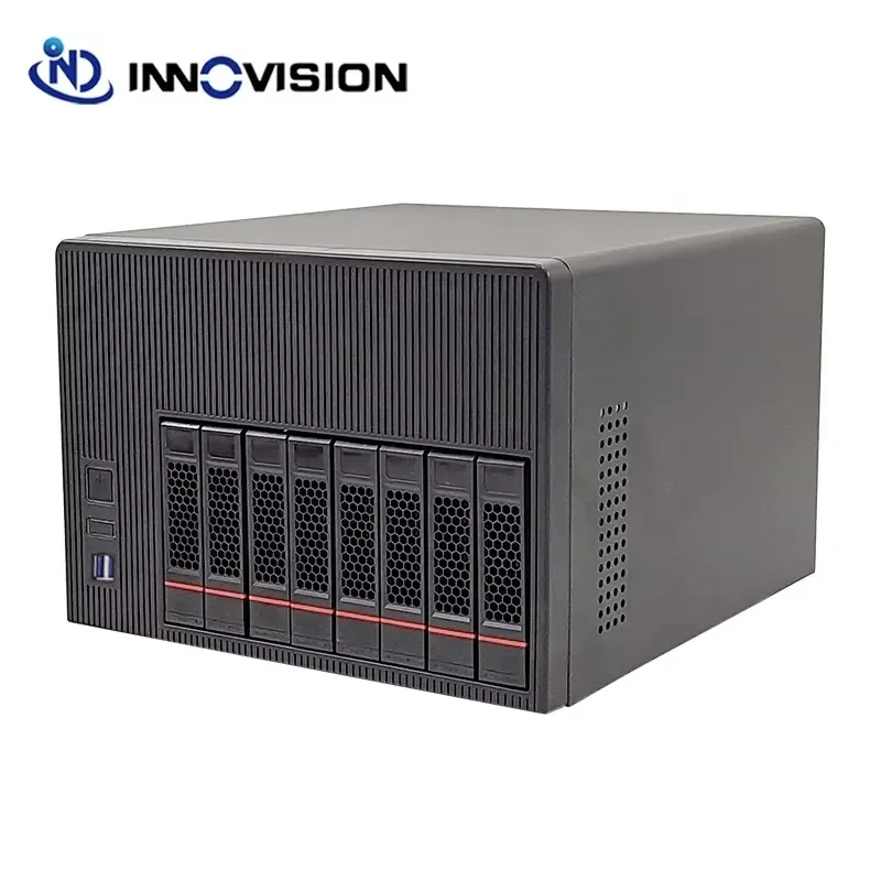 BOLRZO Toothless NAS Chassis 8 HDD Hot Swap Bracket Supports m-ATX Motherboard 60mm Fan for Home Network Storage Spare Parts