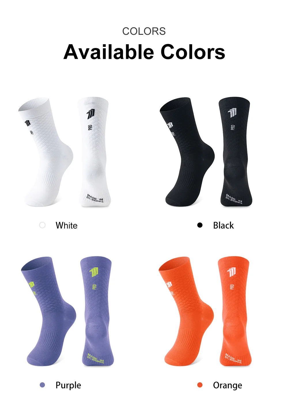 BCBE-ING Radsocken, atmungsaktiv, professionelle Sportsocken für Herren und Damen, bequeme, hochelastische, rutschfeste Outdoor-Fahrradsocken – Detail 6