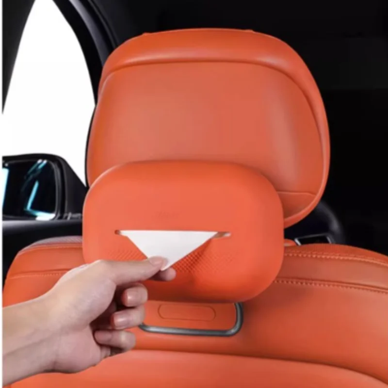 Car Silicone Tissue Box Holder Hanging Storage Bag for Li Auto, Tesla, AITO, Universal Auto Interior Accessories