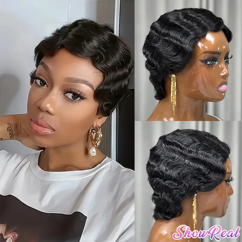 

Ретро-парики с волнистыми прядями: короткие кудри 4 дюйма для элегантных дам — 100% натуральные человеческие волосы, без клея, для ролевых игр, музыкальных фестивалей и т.д.