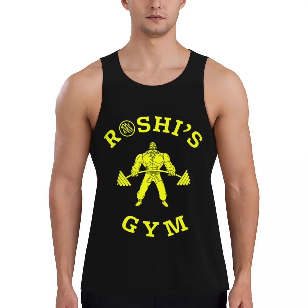 Dragon Ball Z Roshi's Gym Training Tank Tops Men Gym Sleeveless T-Shirt Printed Clothing Male Bodybuilding Fitness Training Vest