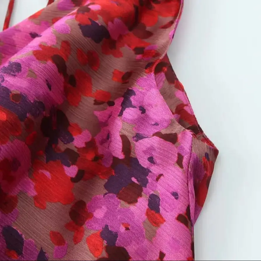 فستان DiYiG للسيدات لخريف 2025 موضة جديدة للعطلات مطبوع فستان عتيق بدون أكمام أنيق بدون ظهر فستان مطرز ضيق من Vestidos Mujer