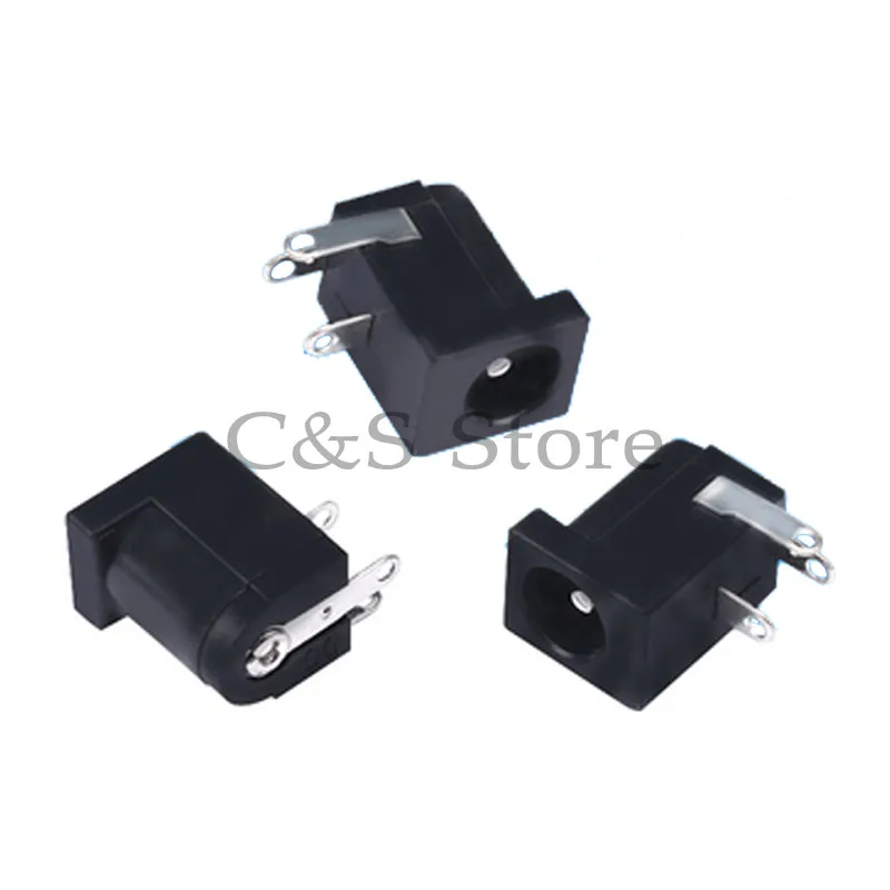 10PCS DC-005 5.5X2.1 5.5X2.5MM DC Power Jack Socket Connector DC005 5.5*2.1mm 5.5*2.5 2.1socket Round the needle