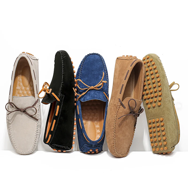 

Men Leather Shoes Luxury Designer Brand Fashion Sneakers Flats Slip on Lightweight 2026 Mens Moccasin Gray Brown Black Loafers