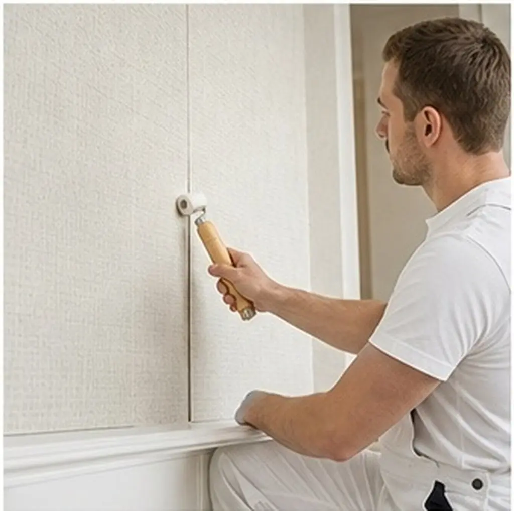 Wallpaper Seam Roller Wood Handle Sturdy Seam Roller Tool for Wallpaper Application Smooth Bubble-Free Wall Repair Tool