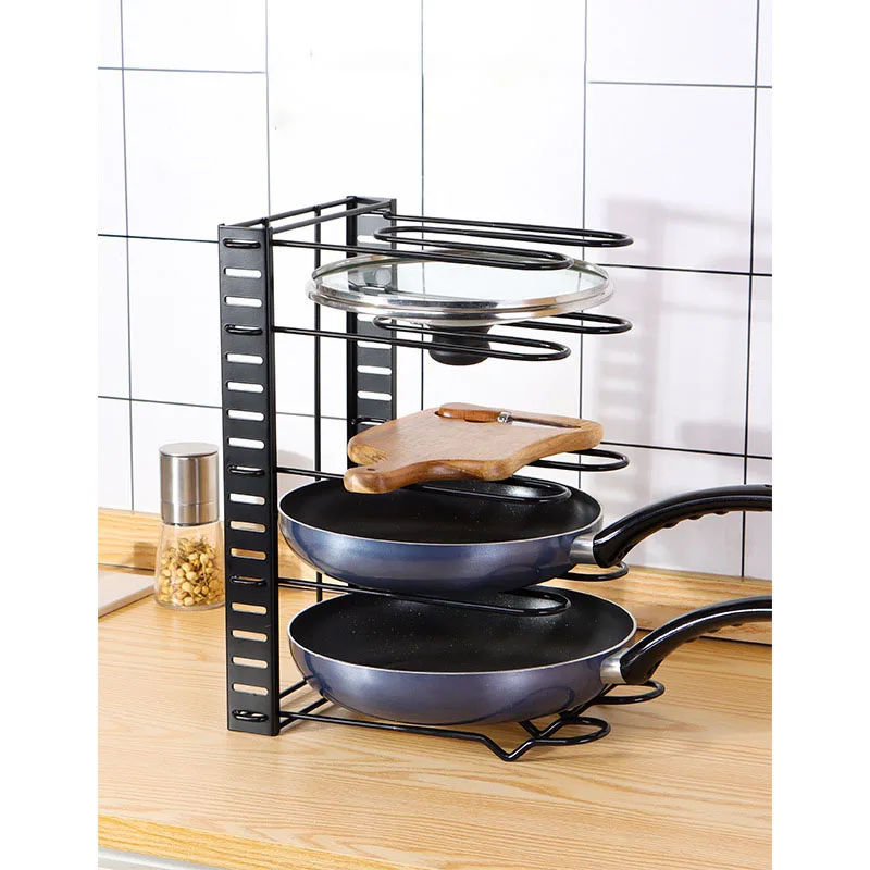 

Rack Organizer Rack Storage Frying Plate Pots Holder Storage Kitchen Dividers Shelves Pot Large And Lid Pan Rack Pans