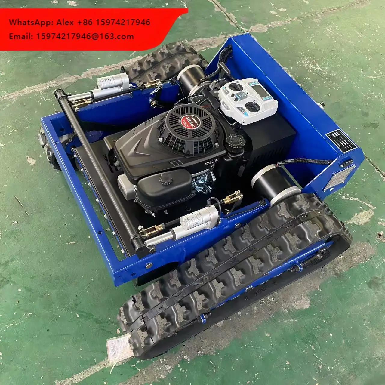 Industrial Grade Mini Electric Lawn Mower With Remote Control New Design Mini Tracked Mower For Sale