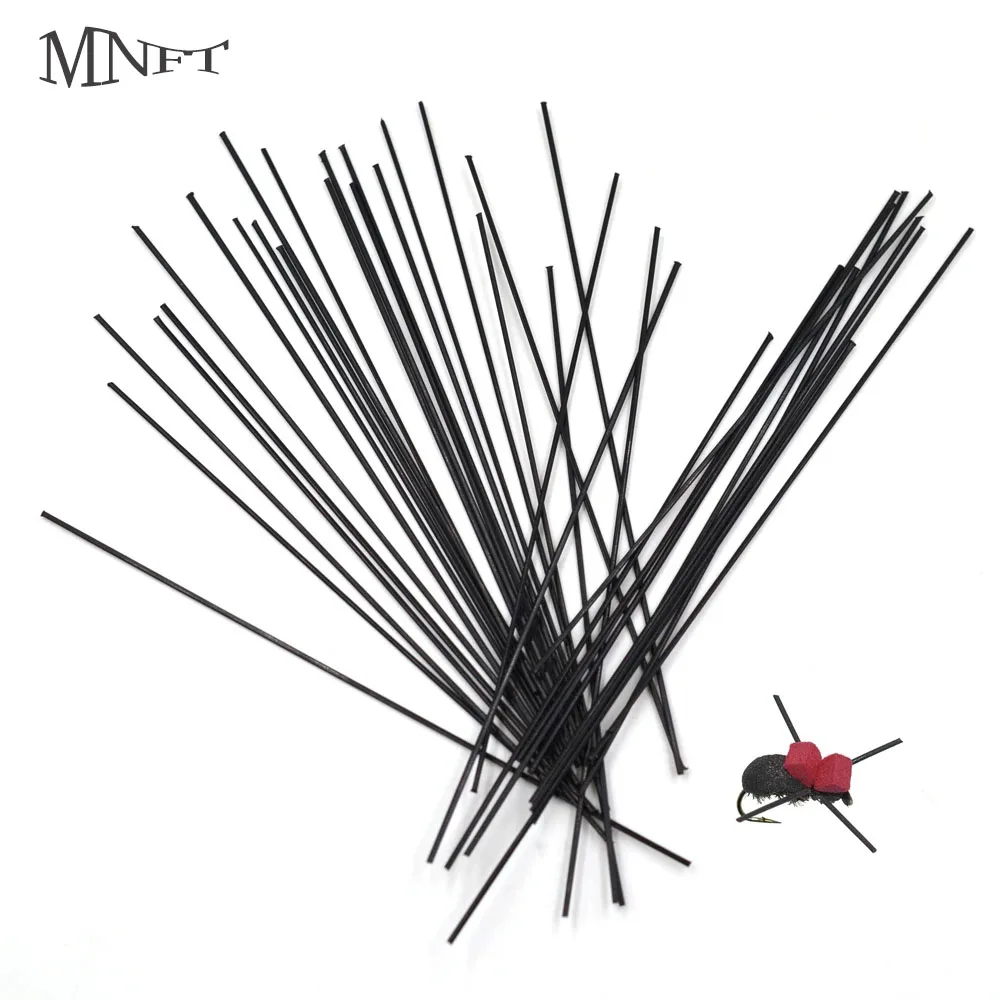 MNFT 200Pcs 10cm Fishing Fly Tying Insect Leg Material Black/0.6mm & 0.3mm  White/0.8mm