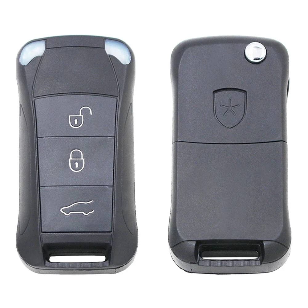 ​3 Buttons Flip Remote Key Shell Case Fob for Porsche Cayenne Uncut HU66 Blade