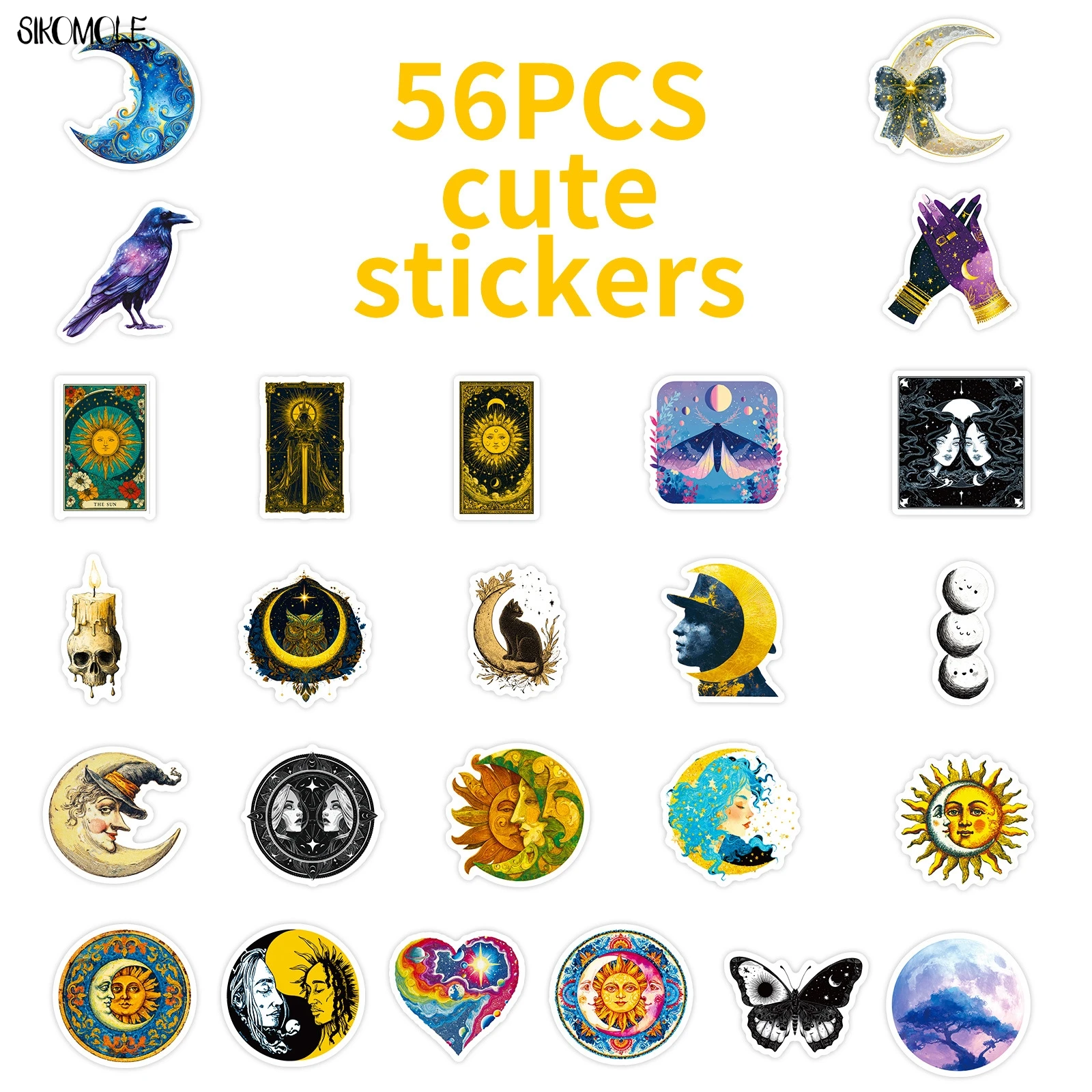 10/30/56 個神秘的な漫画ムーンステッカー美的パンクスタイルデカール DIY 装飾ラップトップギタースケートボード落書きステッカー