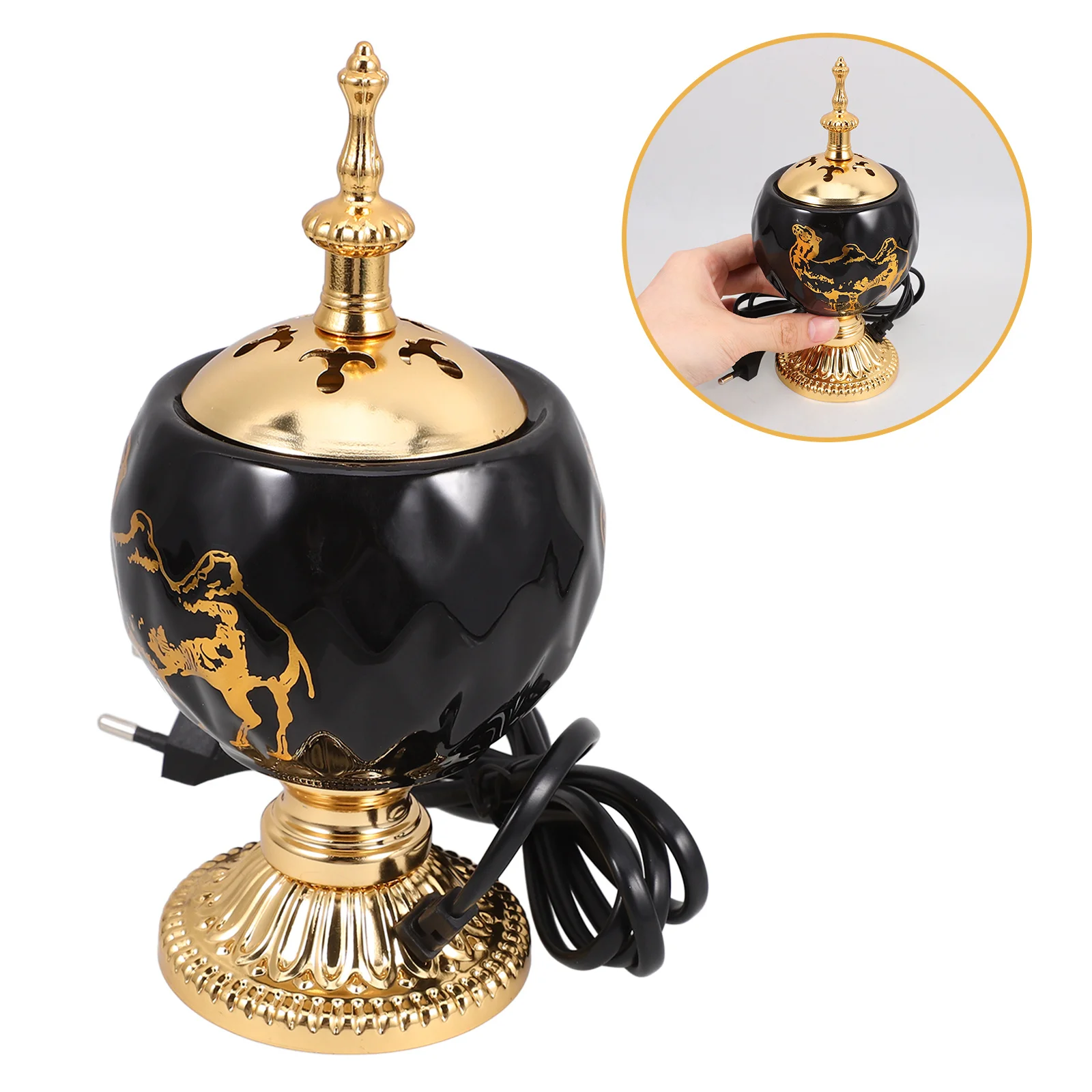 

Electric Incense Burner 220V Eu Plug Arabic Style Censer For Home Yoga Aroma Therapy Decorative Holder Desktop