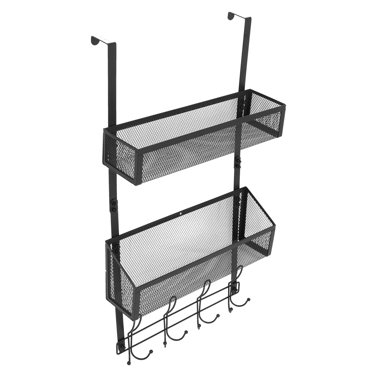 

Hanging Basket Door Hooks Multi-layer Storage Organizer Mesh No-drill Kitchen Bedroom Bathroom Over Door Hanger Towel Rack