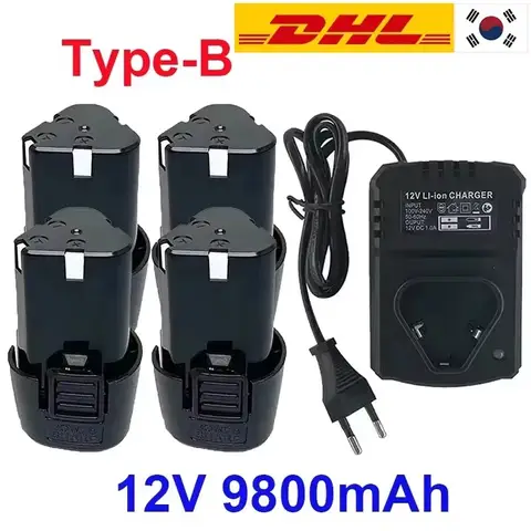 100% New 12V 9800mAh type B electric tool universal charging battery, electric screwdriver, electric drill lithium-ion battery