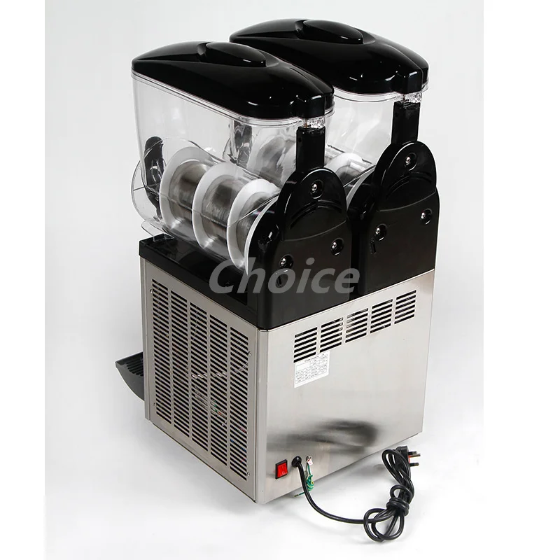 Double Tank Commercial Slushy Machine Electric Automatic Slush Maker Machine Frozen Drink Snow Melting Machine