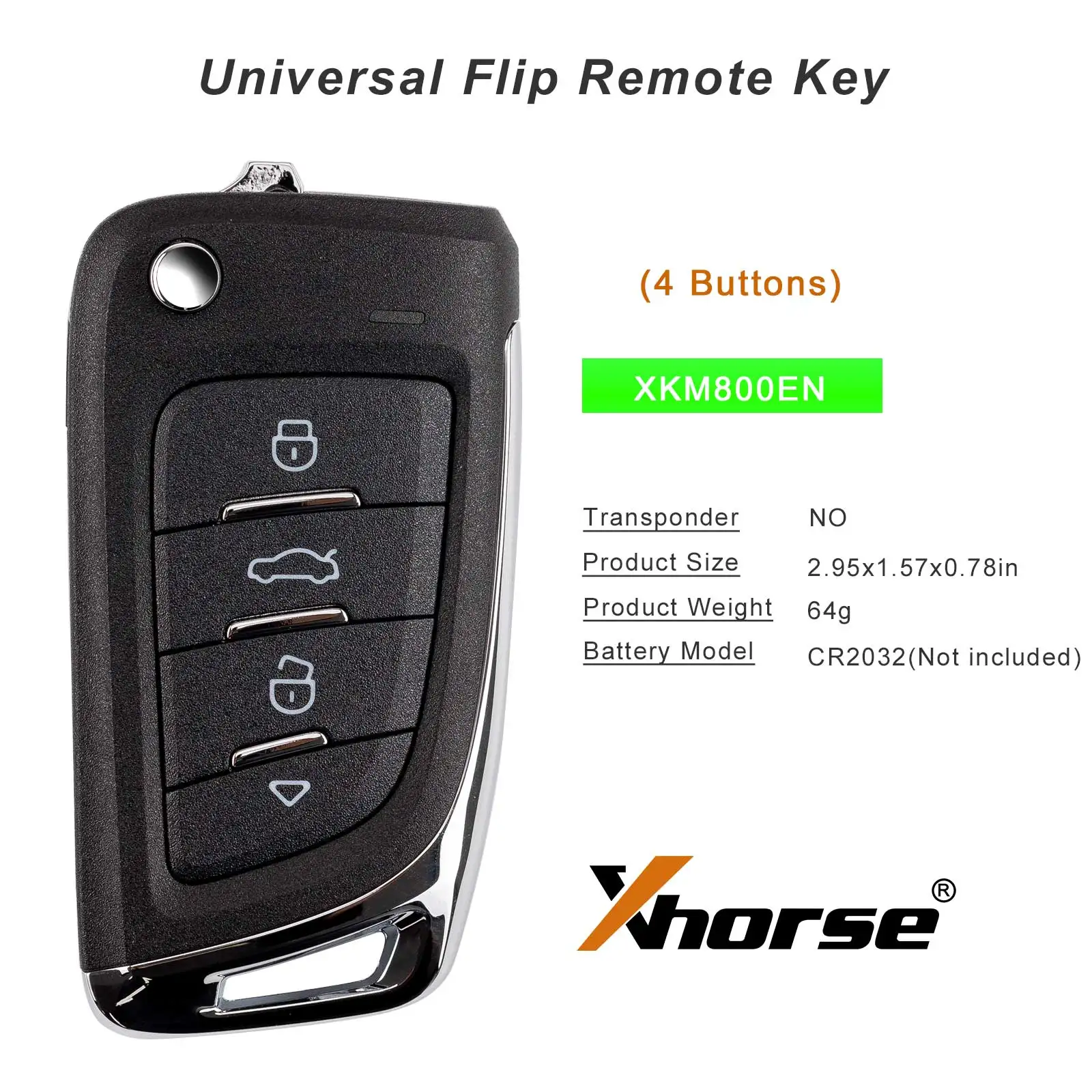 1 Piece Xhorse XKM800EN Universal Flip Wire Remote Key work with VVDI2 / MINI Key Tool/Max pro Programmer