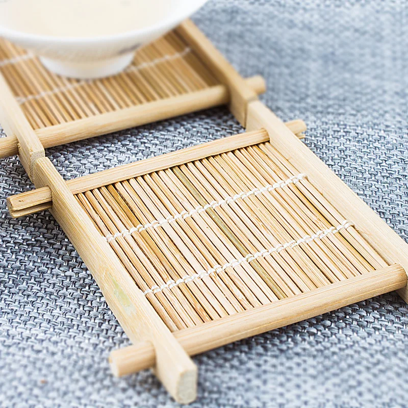 [Shiqu Ge] Bamboo Tea Mat, Cup Tray, Thermal Insulation Mat