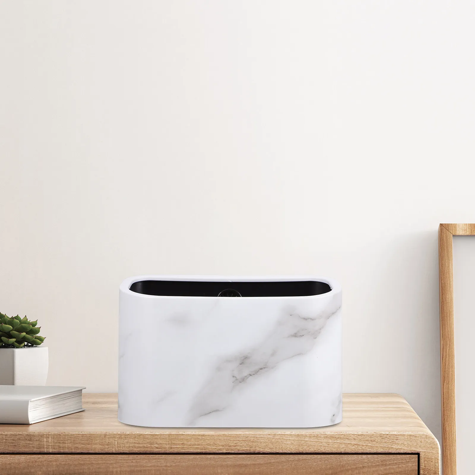 

Small Desk Trash Can Mini Open Top Waste Basket Compact Lightweight PP Material for Office Hotel Kitchen Bathroom Vanity Dorm