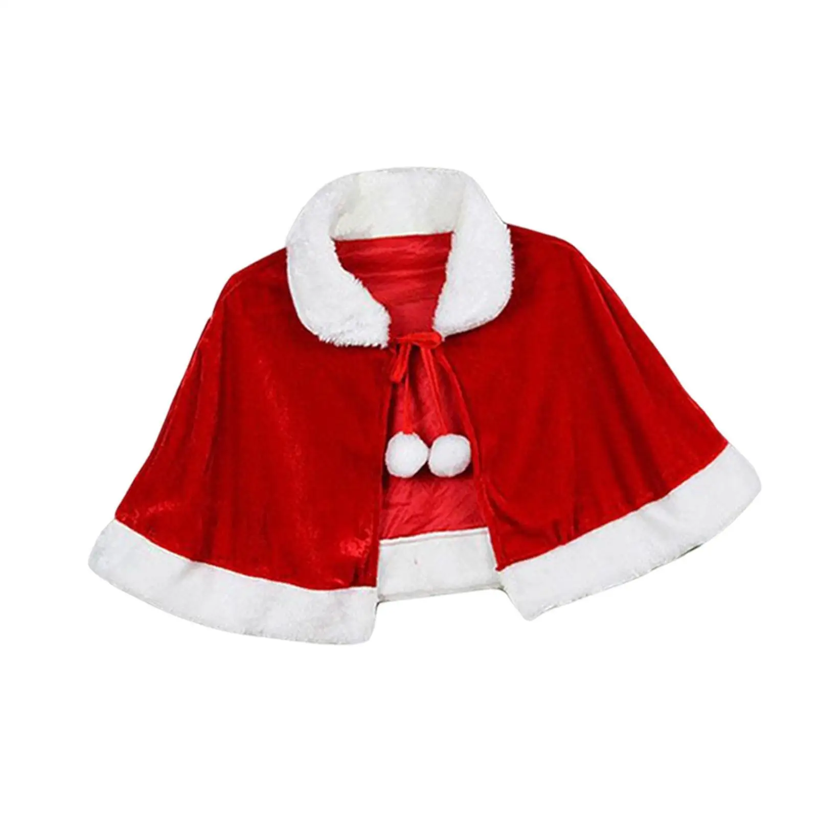 New Year Christmas Red Velvet Cape for Women - Winter Warm Shawl Cloak, Party Costume Santa Claus Decoration Fashion