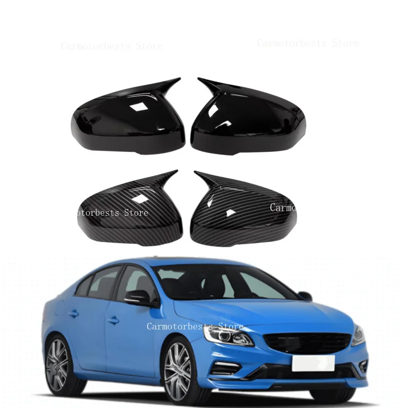 Car  Rearview Side Mirror Cover Fit For  Volvo V40 V60 S60 T5 T6 2011-2017 2018 2019 Wing Cap Rear View Case Trim Carbon Fiber