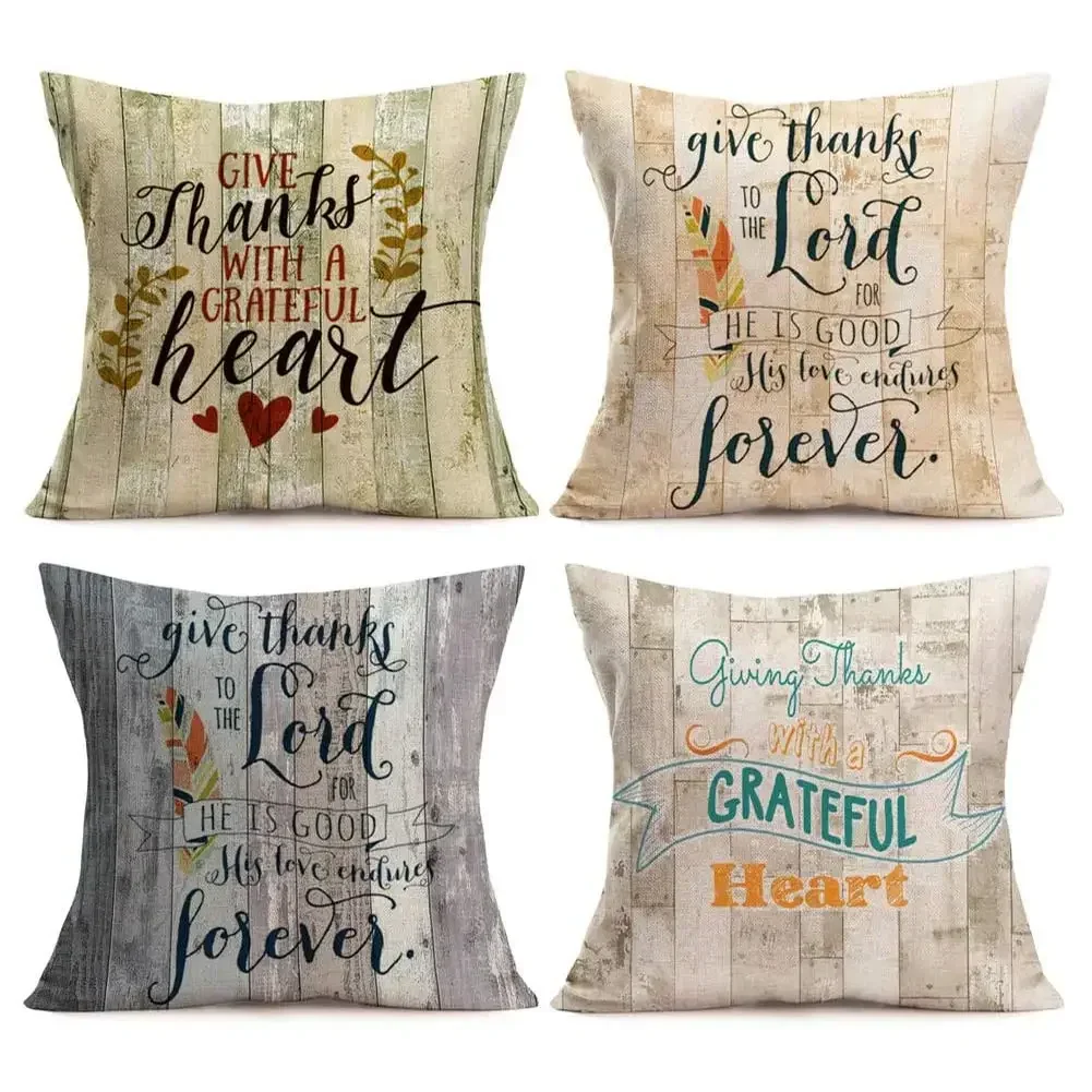 Wood grain background English quotations linen pillowcase sofa cushion cover home decoration can be customized for you 40x40