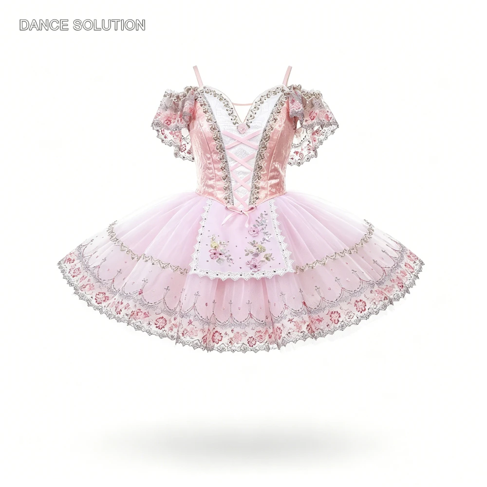 Vestido de Ballet Romántico Tutú para la Variación La Fille Mal Gardée, Disfraz de Danza para Mujeres Adultas, Competición Escénica, B26648