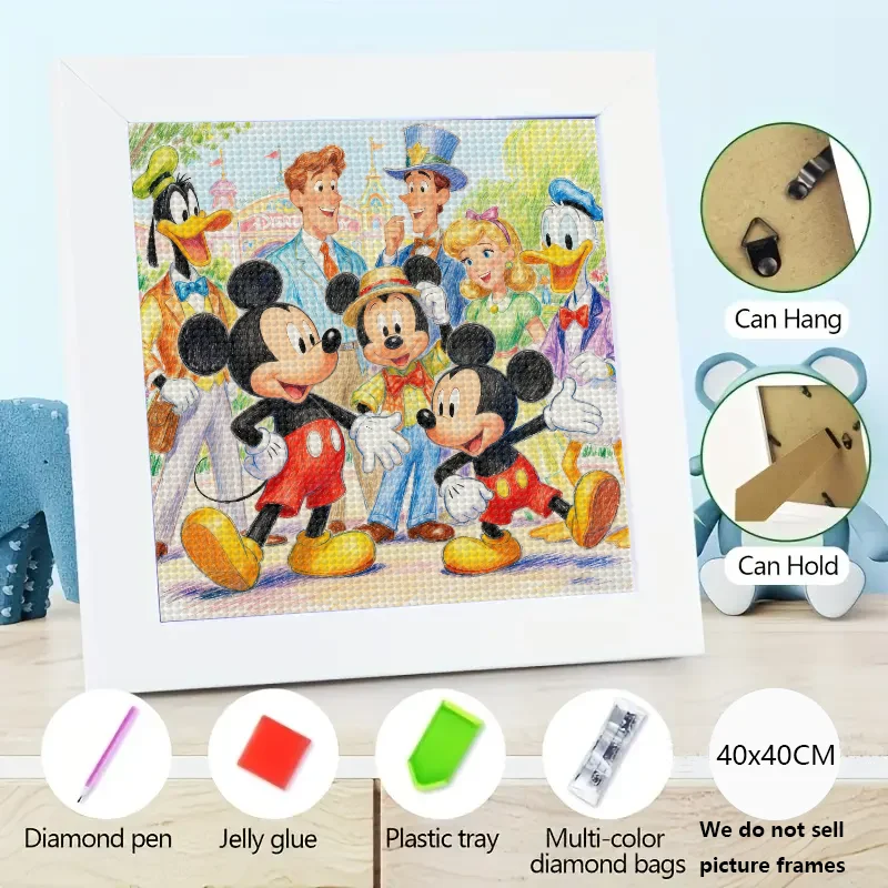 

1 комплект Disney, Микки Маус, Минни, Дональд Гуфи и друзья, 5D набор для алмазной живописи «сделай сам», полная дрель, круглая вышивка стразами Cros