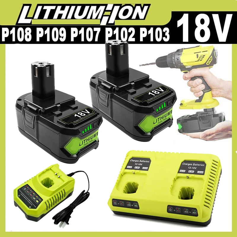 6ah für Ryobi p108 18 v eins plus Batterie 18 Volt Lithium-Ionen-Elektro werkzeuge p104 p107 rb18l50 rb18l20 p108