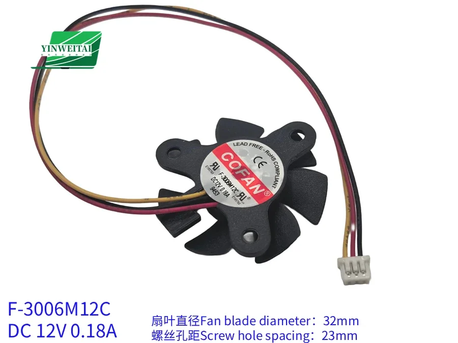 NEW CPU Fan for F-3006M12C DC 12V 0.18A 30X30X6MM 3006 3CM Cooling Fan