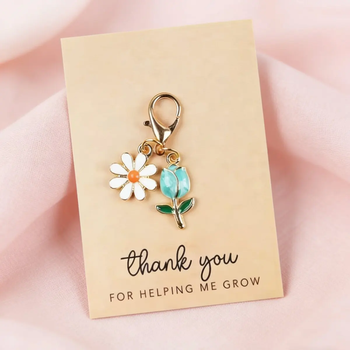4 Sets Thank You Cards with Keychains