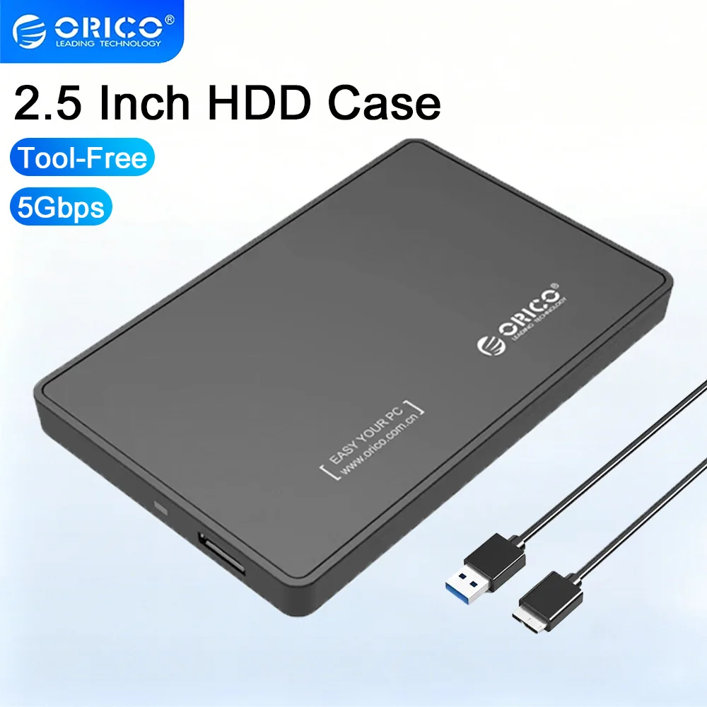 ORICO HDD Case 2.5 Inch Hard Drive Enclosure 5Gbps USB 3.0 to SATA  Adapter for SSD HDD 9.5 7mm External Hard Drive Disk Case