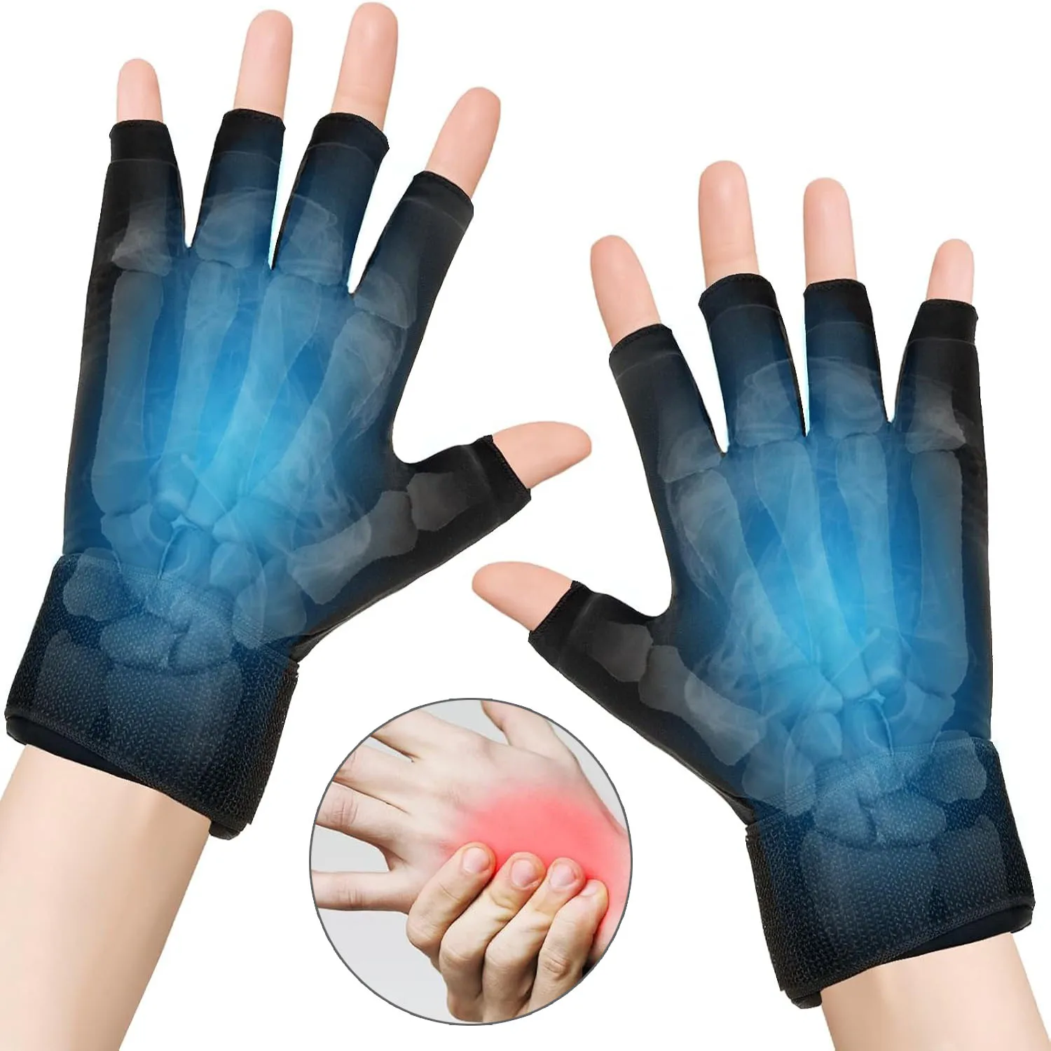 1 Pc Hot Cold Therapy Arthritis Ice Gloves Adjustable Compression Gel Gloves For Hand Pain Relief Swelling Recovery