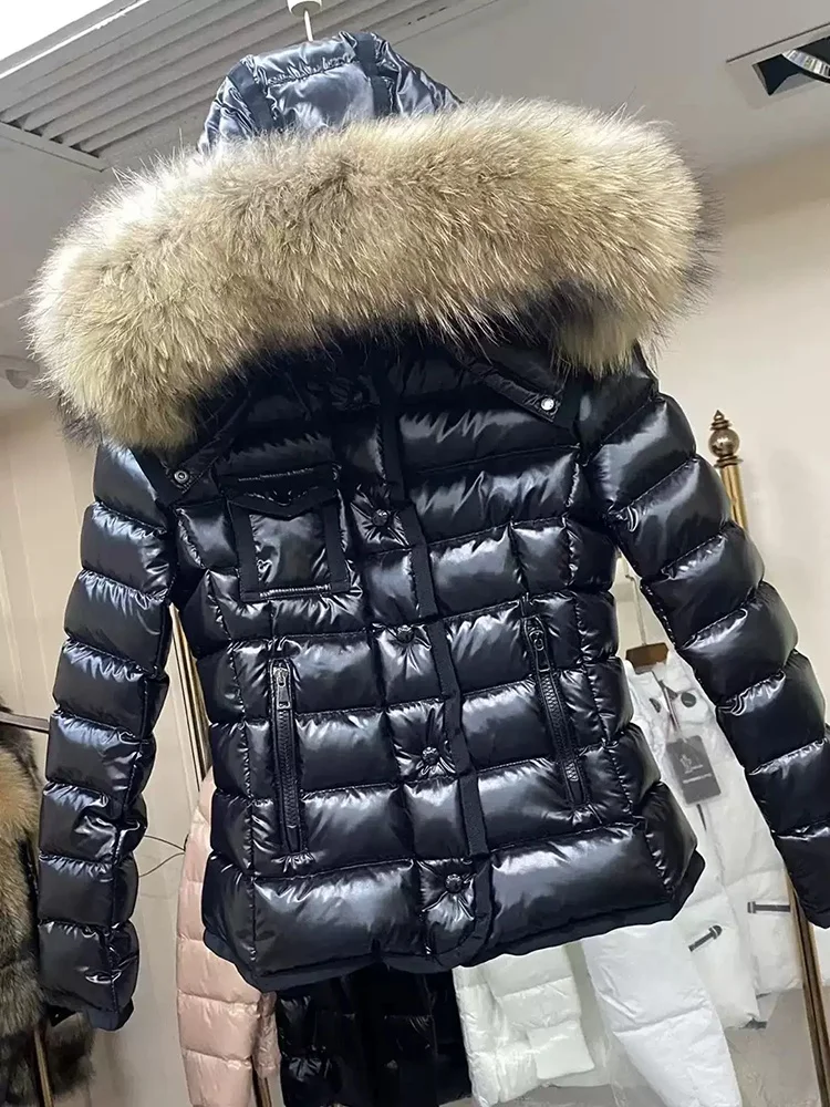 Tong Liya Winter New Style down Jacket Slim Fit Short And Mid-Length Women's Cap Collar Black Outerwear Casual Fashion