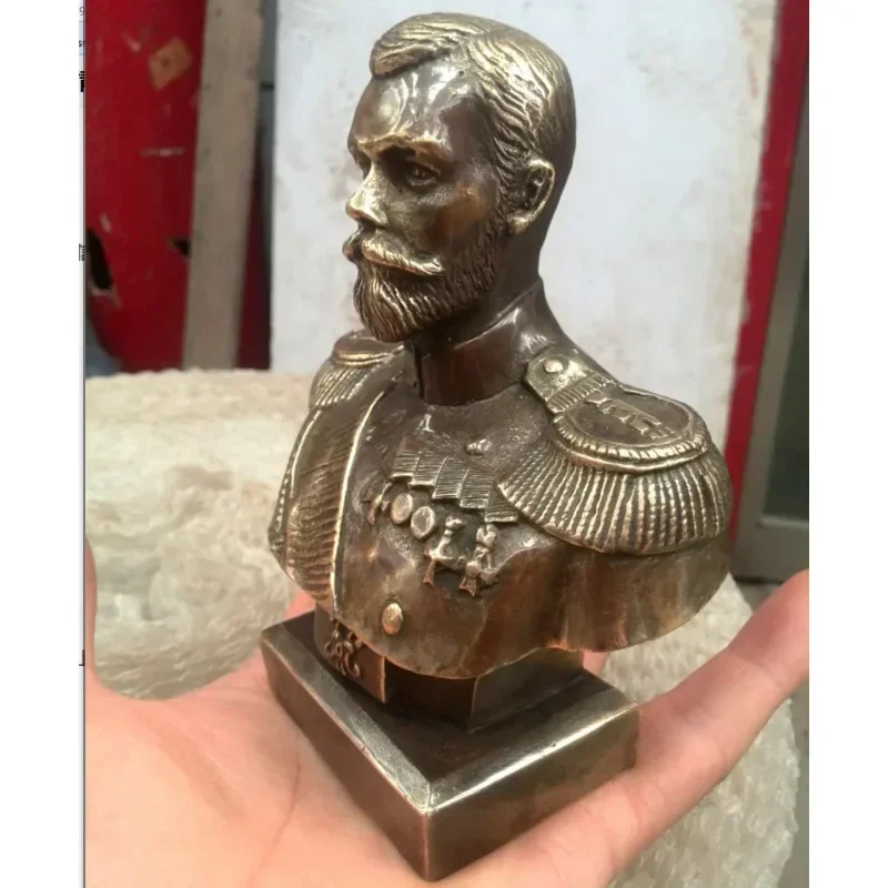 12CM Russian Tsar NICHOLAS II bust statue 5