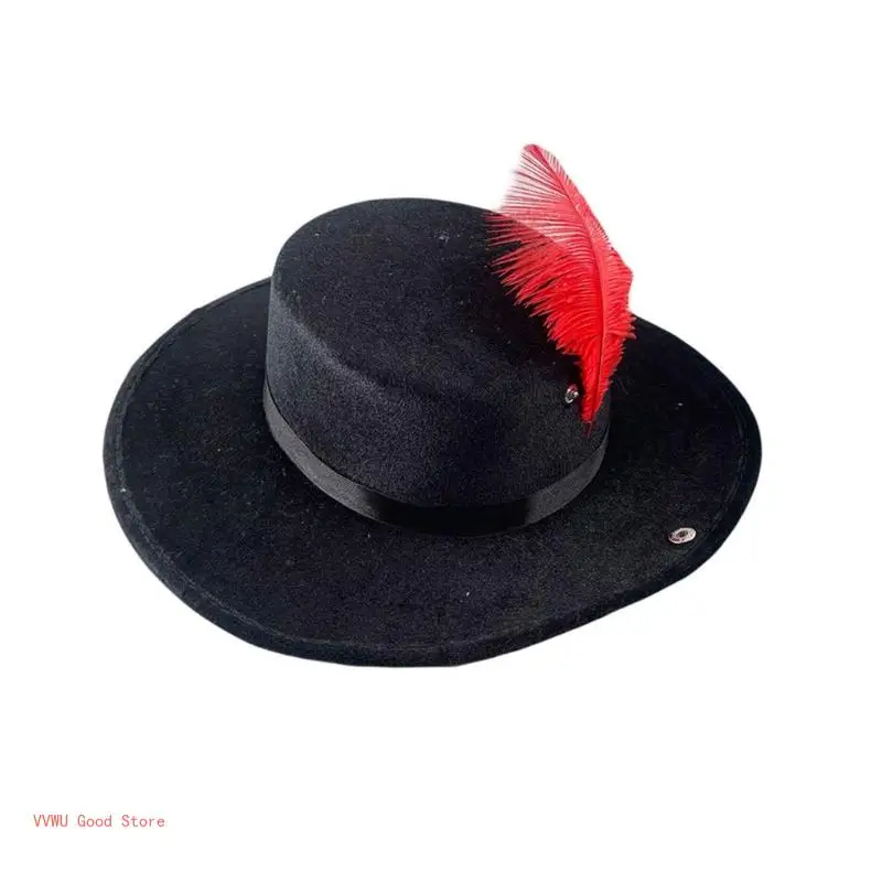 Britain Gentleman Felt Hat Vintage Hat Britain Cosplay Party Accessory